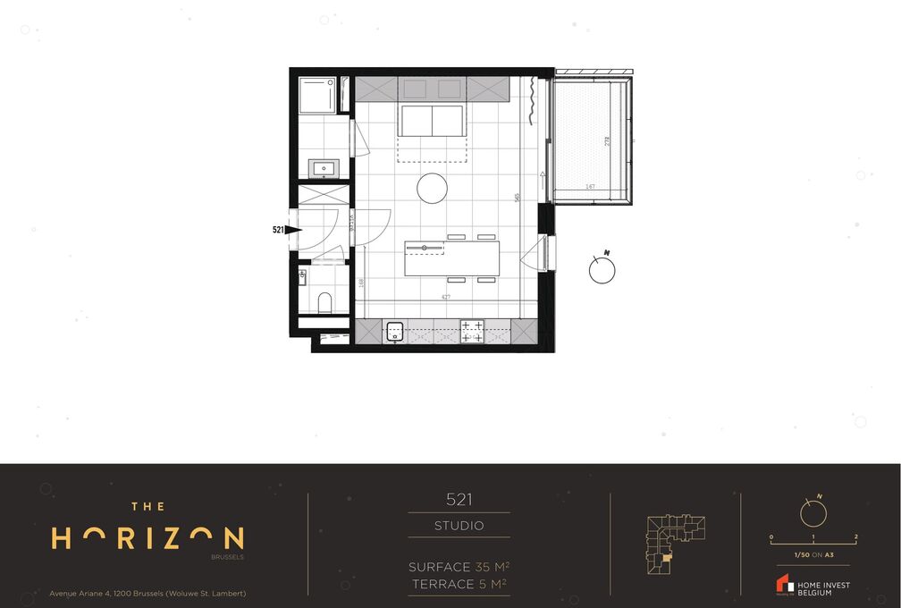 Studio for rent in Woluwe-Saint-Lambert